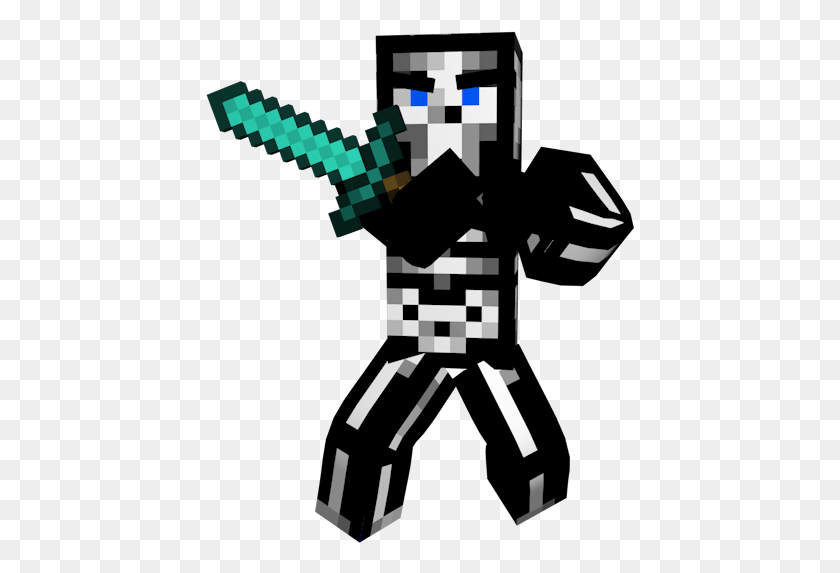 429x513 Minecraft Characters Minecraft Character With Sword, Stencil, Ninja HD PNG Download