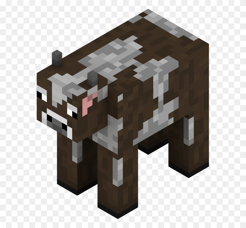 589x720 Minecraft Cow, Toy, Rug HD PNG Download