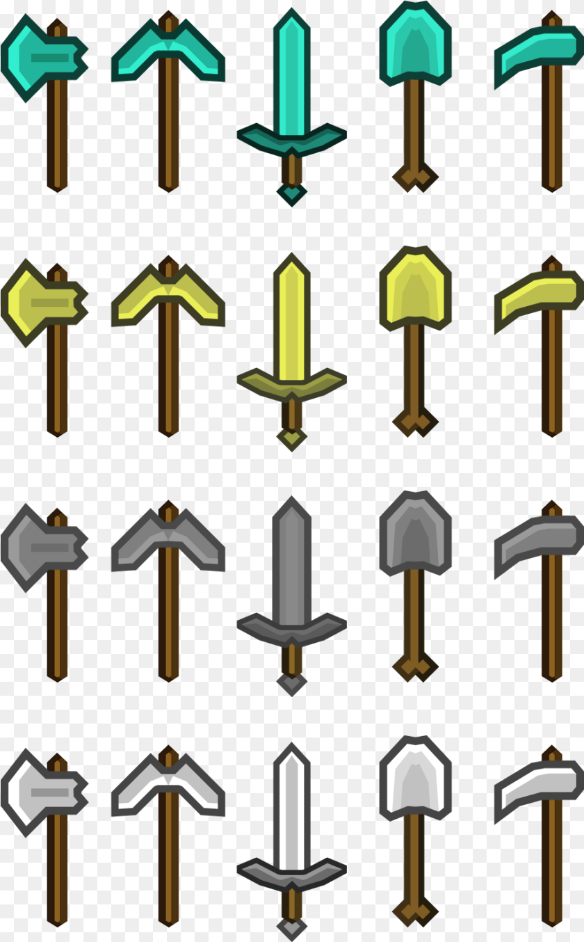 916x1477 Minecraft Diamond Sword Minecraft Sword Pickaxe Axe, Weapon, Cross, Symbol, Blade Clipart PNG