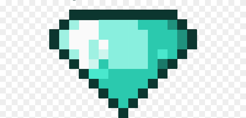 Minecraft Diamonds Pixel Heart Sticker PNG