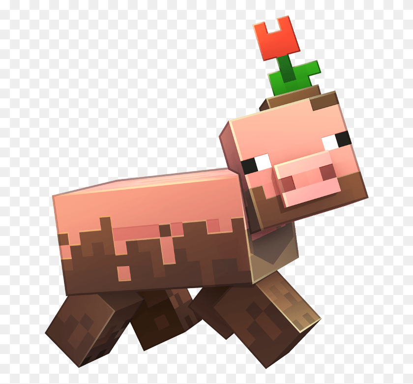 660x721 Minecraft Earth Muddy Pig, Toy, Brick, Cardboard HD PNG Download