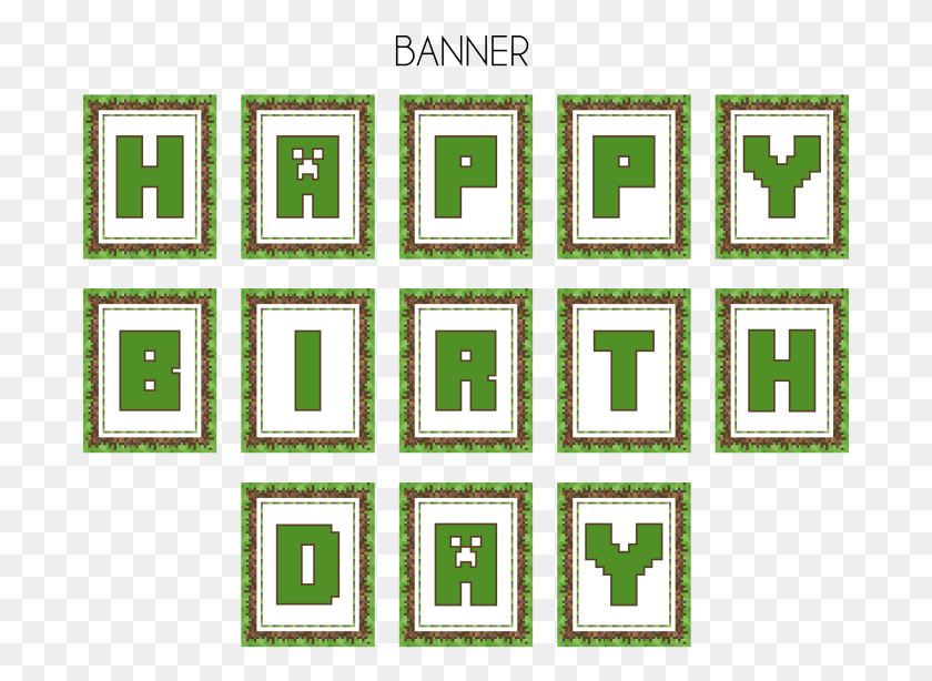 693x554 Descargar Png / Banner De Feliz Cumpleaños De Minecraft, Número, Símbolo, Texto Hd Png