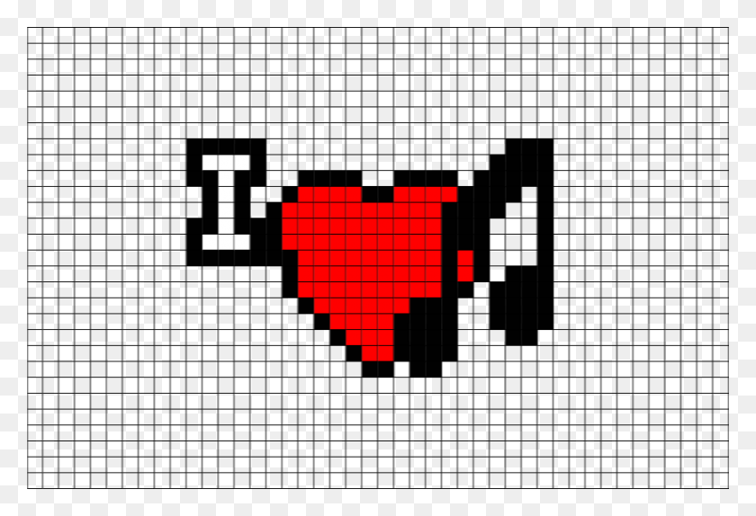 880x581 Minecraft Heart Pixel Art Template 14047 Easy Cute Pixel Art Grid, Pac Man, Cross, Symbol HD PNG Download