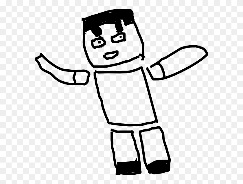 600x574 Minecraft Line Art, Трафарет Hd Png Скачать