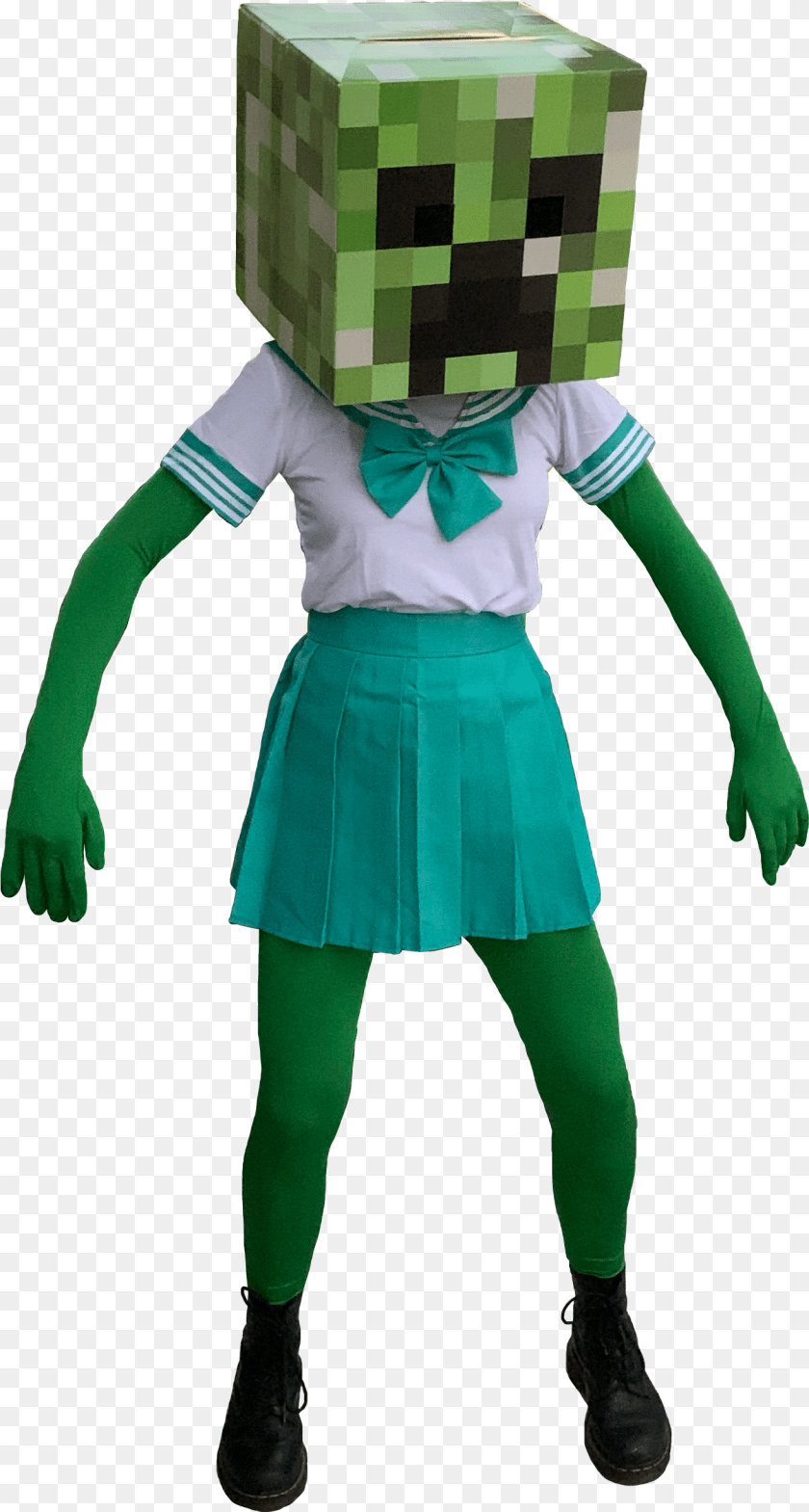 1313x2452 Minecraft Minecraftsticker Creeper Sticker By Lily Cosplay, Child, Person, Girl, Female PNG