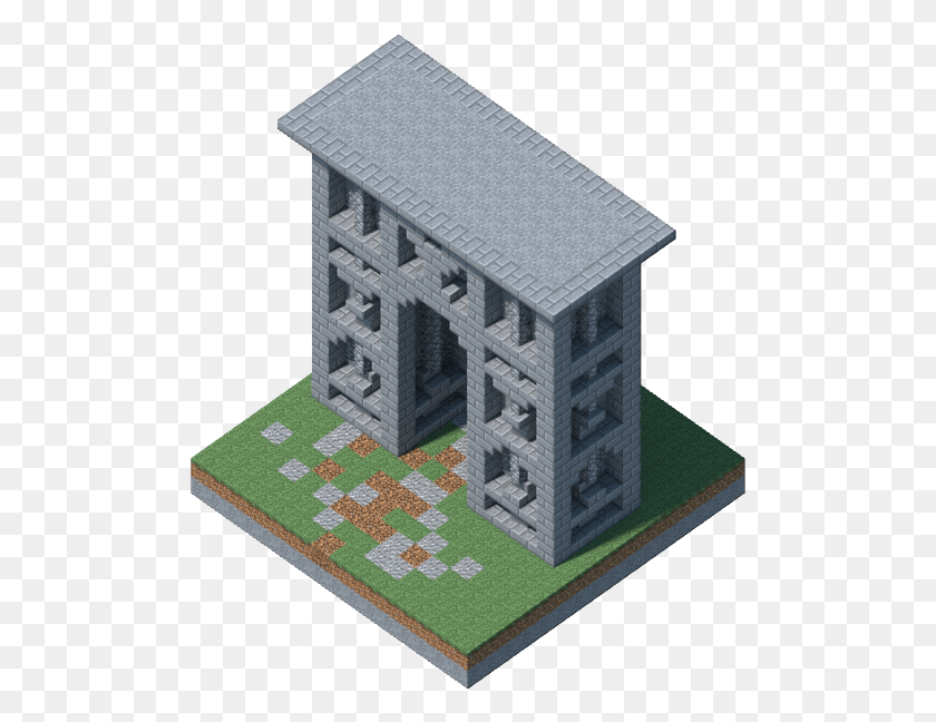 499x588 Minecraft One Chunk Builds, Коврик, Здание, Архитектура Hd Png Скачать