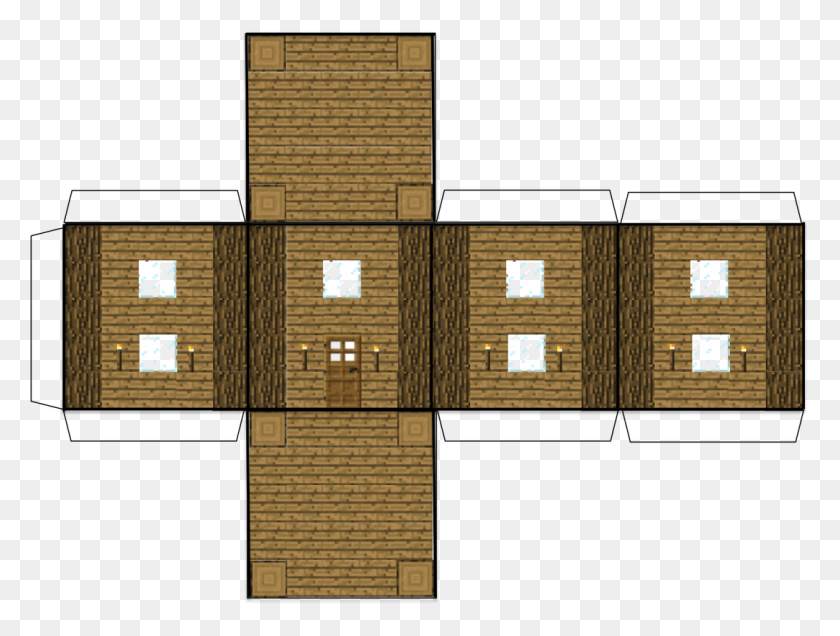 1083x800 Дом Из Бумаги Minecraft Нажмите, Чтобы Увеличить Изображение Дом Minecraft Bastelvorlagen, Дерево, Чаша, Фанера Png Скачать