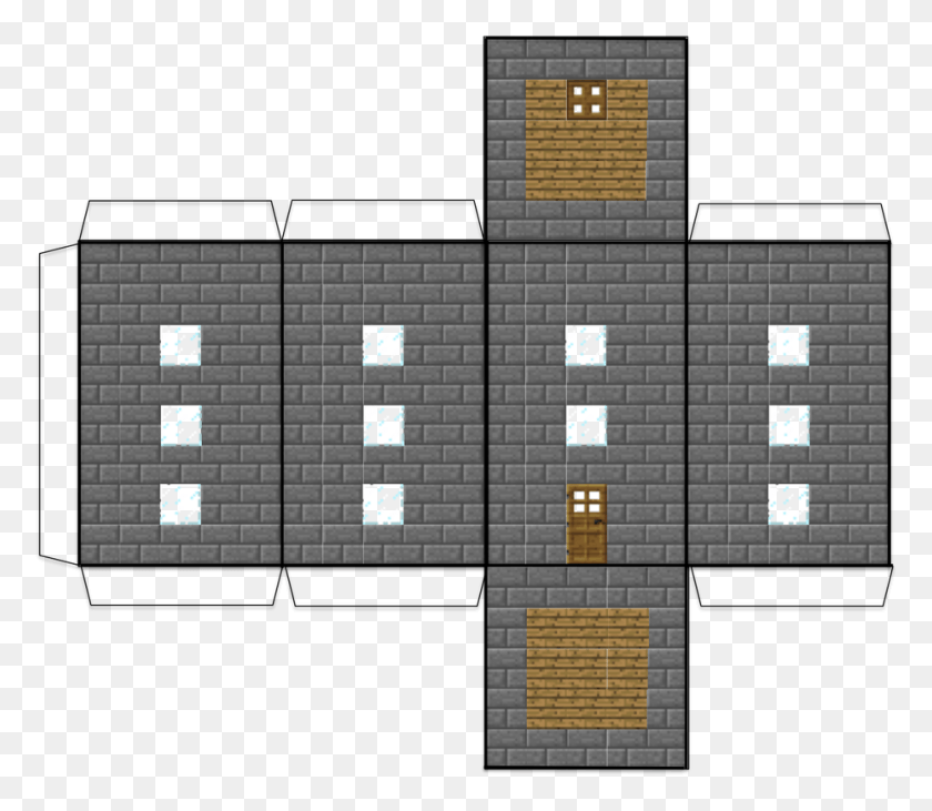 929x800 Minecraft Papercraft House, Word, Pac Man, Bowl HD PNG Download