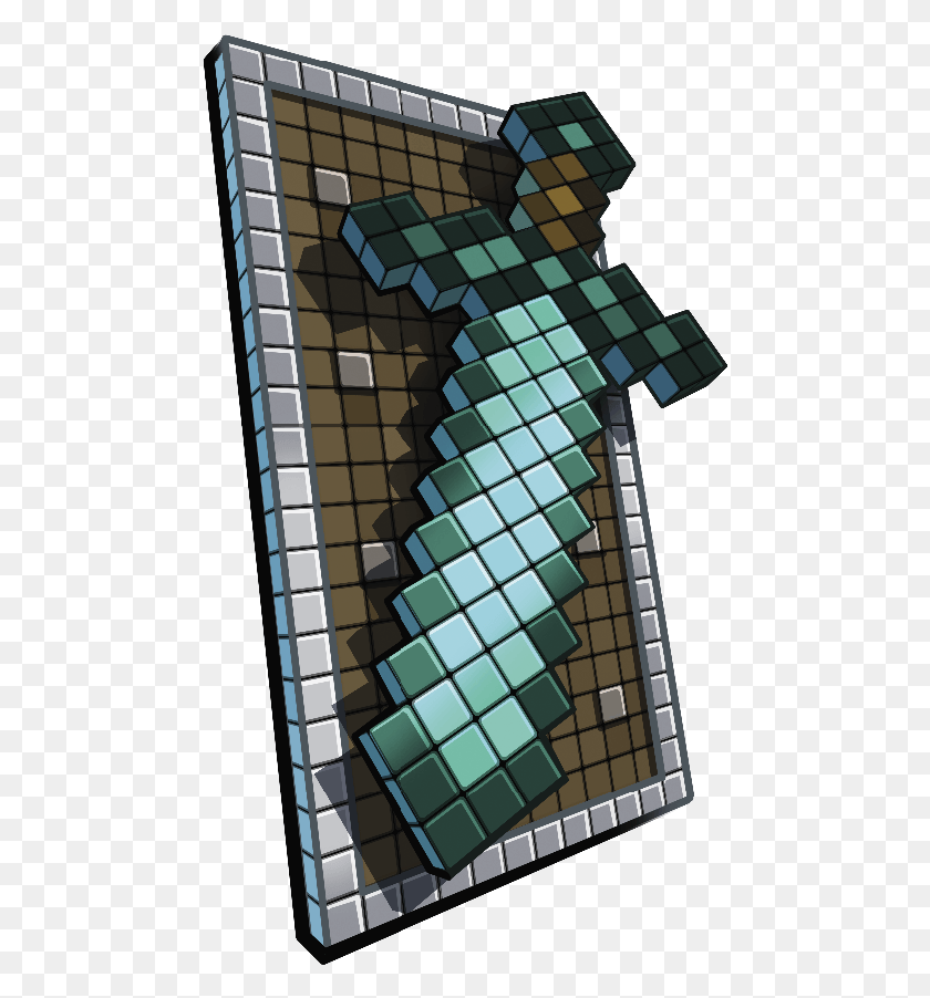475x842 Minecraft Shield With Two Swords, Cross, Symbol, Tile HD PNG Download