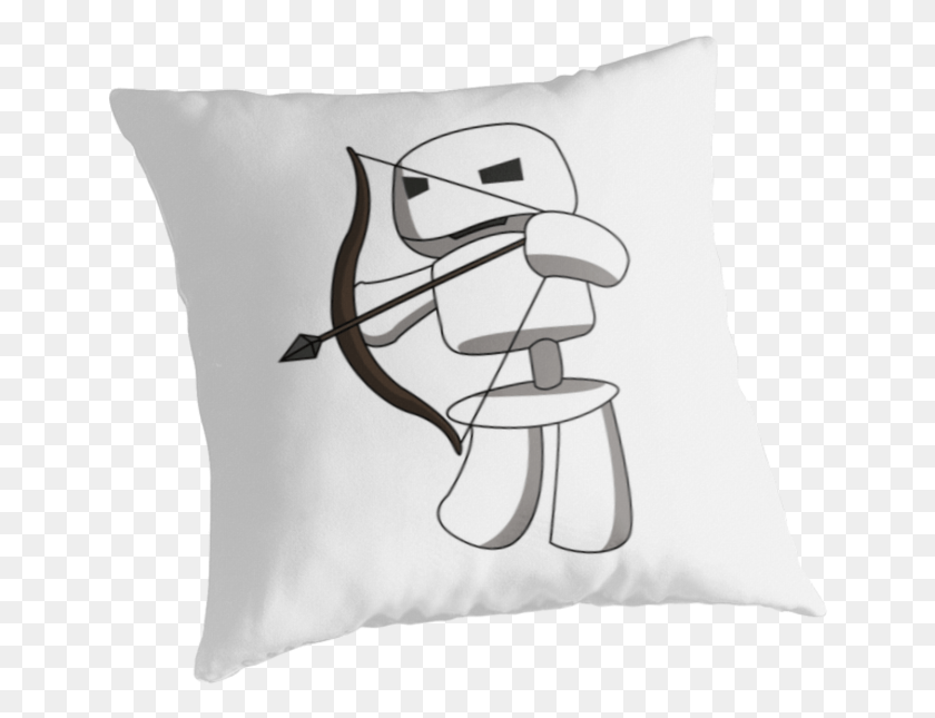 649x585 Minecraft Skeleton Archer Cushion, Pillow HD PNG Download