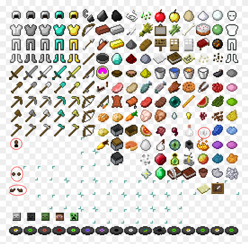 1025x1009 Minecraft Texture Pack Items, Pac Man HD PNG Download