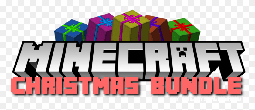 839x326 Descargar Png Minecraft Xmas Bundle Es Un Mapa Hecho Para La Navidad Png