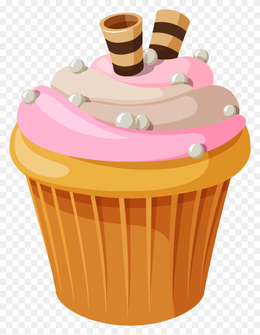 2082x2729 Mini Cake With Pink Cream Picture De Bolos Em Desenhos, Cupcake, Dessert, Food HD PNG Download