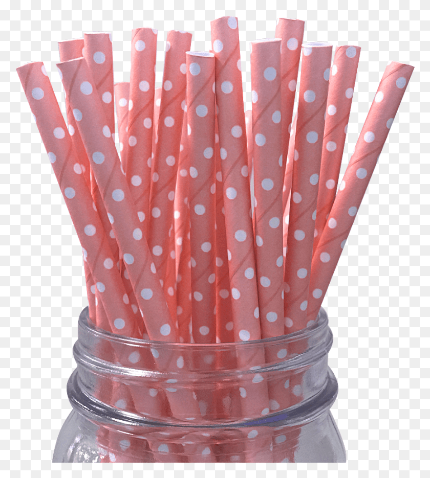 864x970 Mini Light Pink With White Polka Dot 25pc Paper Straws Blue, Texture, Food HD PNG Download