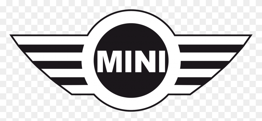2000x844 Descargar Png Mini Logo Mini Logo Blanco Y Negro, Etiqueta, Texto, Símbolo Hd Png