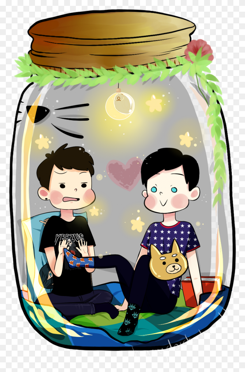 840x1307 Mini Phan In The Jar Here Is Mini Dan And Phil In Seperate, Person, Human, Outdoors HD PNG Download