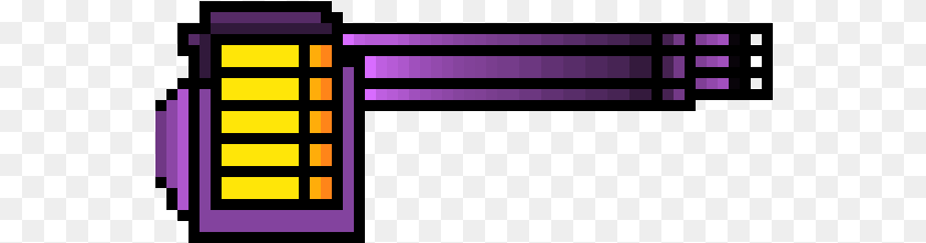 561x221 Minigun Pixel Art, Purple Sticker PNG
