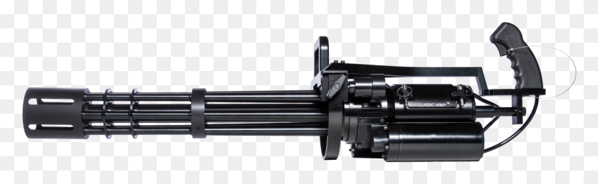 1166x298 Minigun Rifle, Gun, Weapon, Weaponry Descargar Hd Png