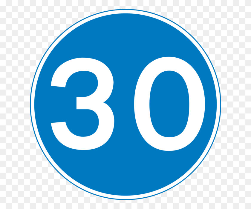 640x640 Descargar Png Límite Mínimo De Velocidad De 30 Mph Un Signo Azul 30 Significa, Número, Símbolo, Texto Hd Png
