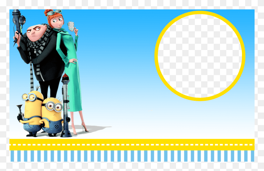 1368x855 Minion Background Invitation 1 Background Check Gru Lucy And Minions, Clothing, Apparel, Person HD PNG Download