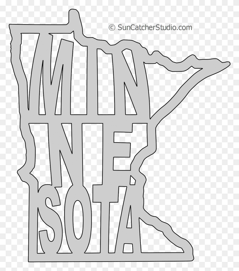 1292x1478 Minnesota Map Shape Text Outline Scalable Vector Graphic Outline Minnesota Clip Art, Poster, Advertisement, Stencil HD PNG Download