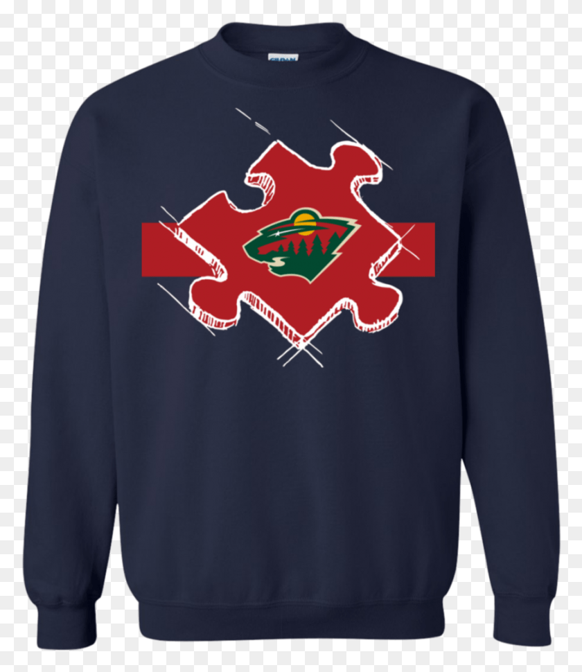870x1015 Minnesota Wild Autism Awareness Shirts Sweatshirts Slayer Christmas Sweater Sleigher, Clothing, Apparel, Sleeve HD PNG Download
