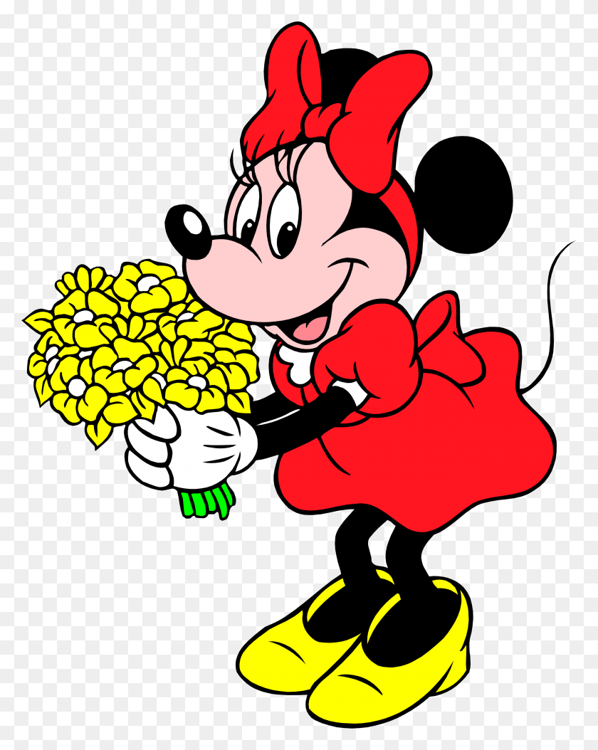 2460x3138 Descargar Png Minnie Lider De Torcida Minnie Mouse Con Flores Png
