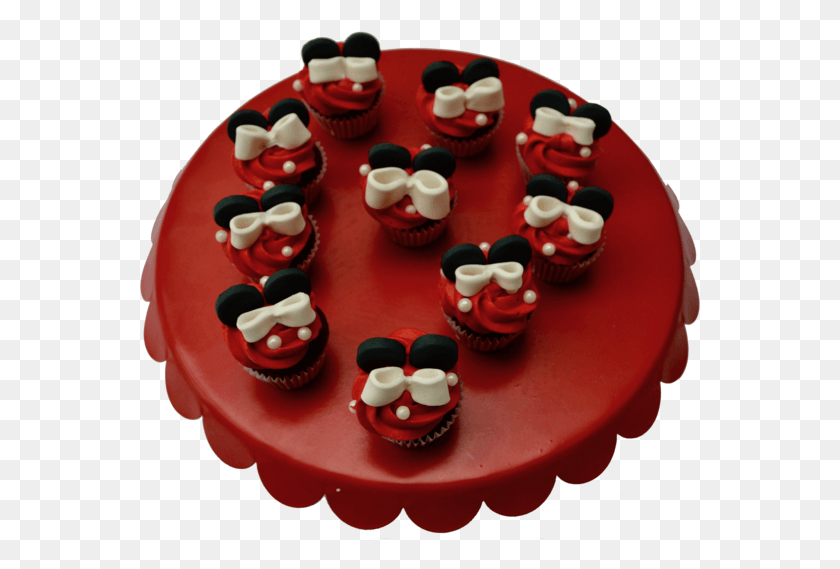 561x509 Minnie Mouse Cupcakes Res Velvet Cupcakes Themes, Birthday Cake, Cake, Dessert HD PNG Download