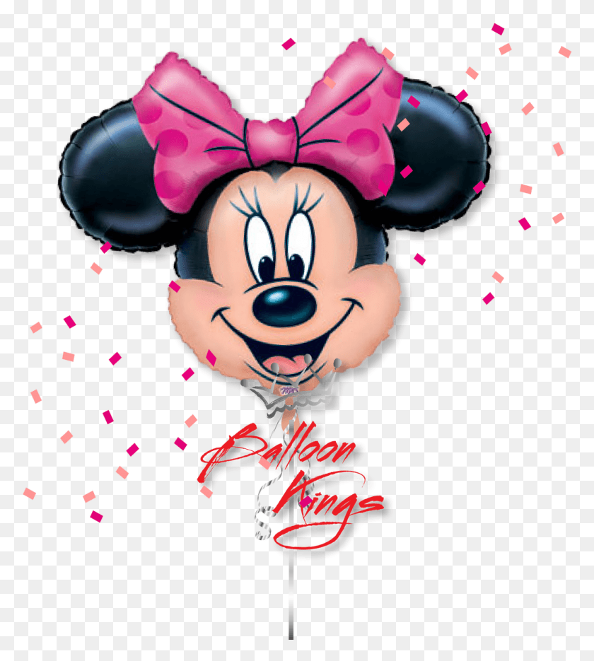 1045x1173 Descargar Png / Minnie Mouse Cabeza De Personaje Globo En Palo, Confeti, Papel, Gráficos Hd Png