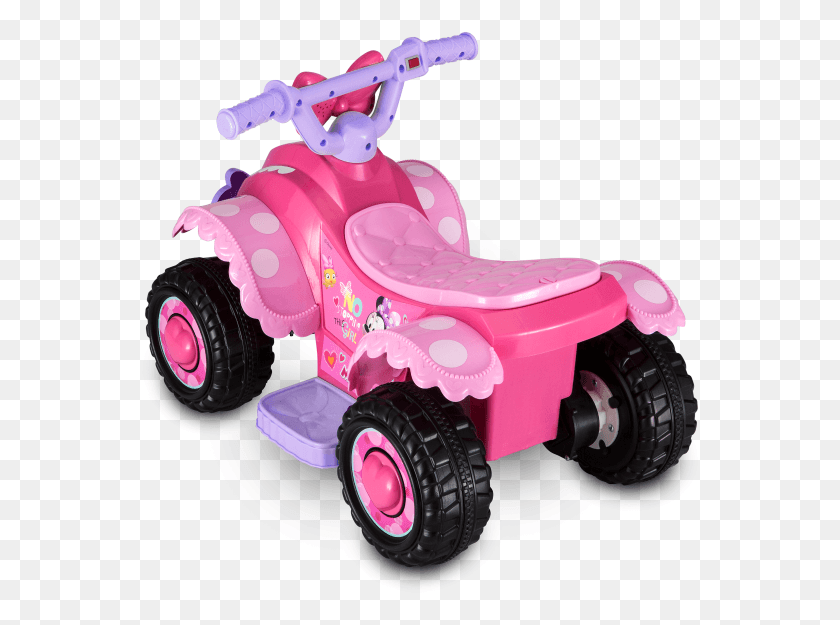 561x565 Minnie Mouse Hot Rod Toddler Quad Minnie Mouse Power Wheel, Toy, Vehicle, Transportation HD PNG Download