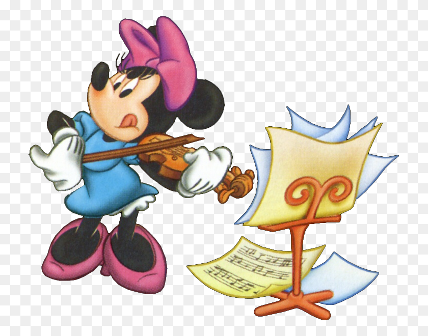 728x600 Minnie Mouse Playing Violin, Text, Paper HD PNG Download