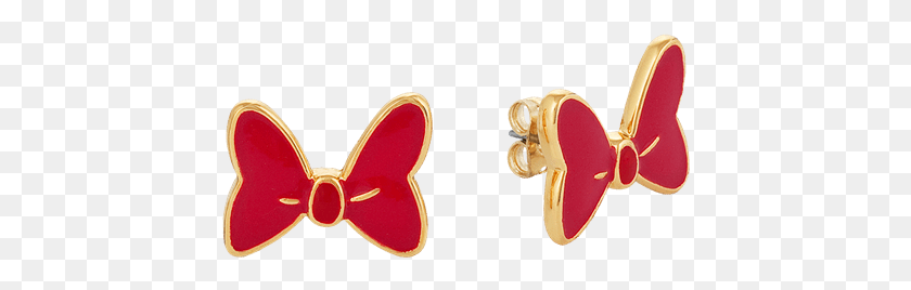 432x208 Minnie Mouse Red Enamel Gold Plated Stud Earrings Earring, Clothing, Apparel, Sweets HD PNG Download