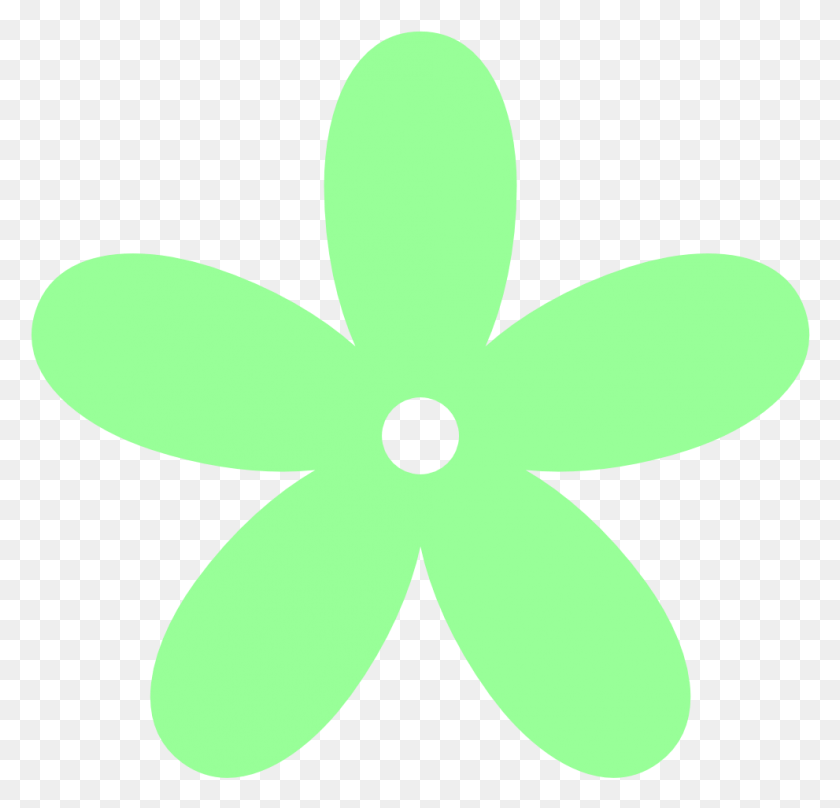 991x951 Mint Flower Clipart Mint Green Clip Art, Symbol, Ornament, Logo HD PNG Download