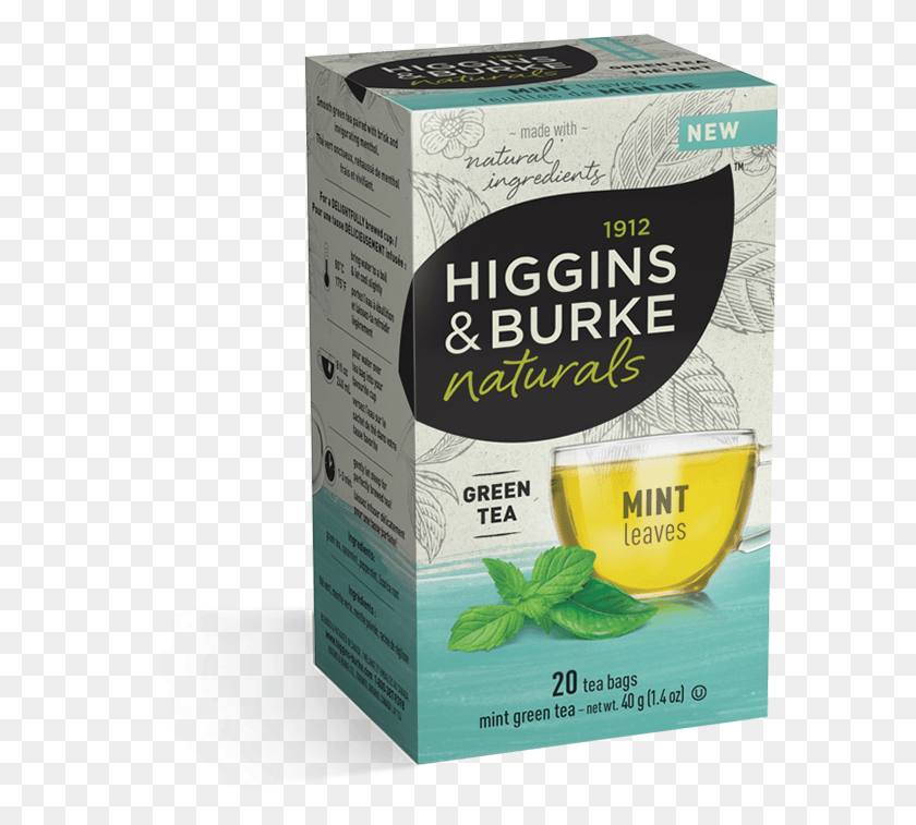 588x697 Mint Leaves Traditional Tea Bag Higgins And Burke Peppermint Tea, Beverage, Drink, Jar HD PNG Download