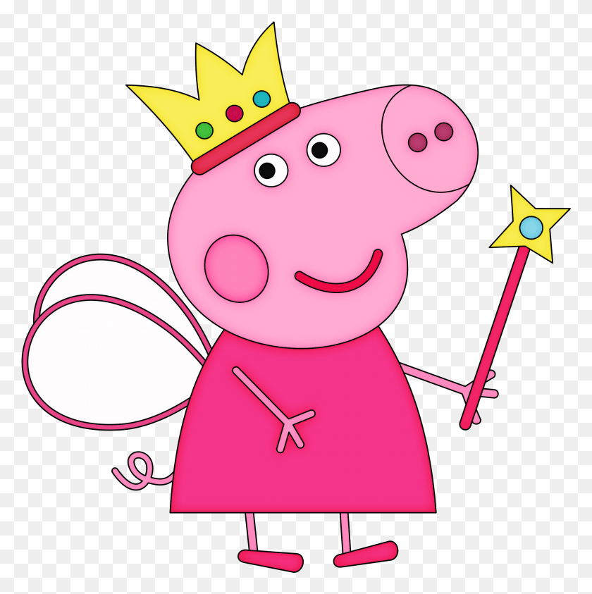 2455x2465 Minus Peppa Pig Pictures Peppa Pig Birthday Cake Peppa Pig Princess, Symbol, Rattle, Toy HD PNG Download