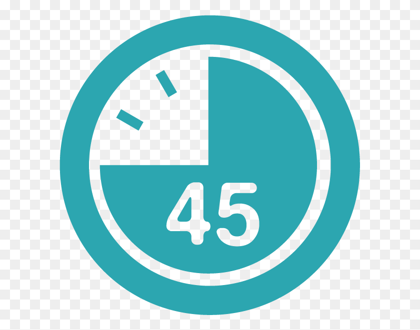 601x601 Minute Icon In Color By Laundry Express The Best 45 Minutes Icon, Symbol, Number, Text HD PNG Download