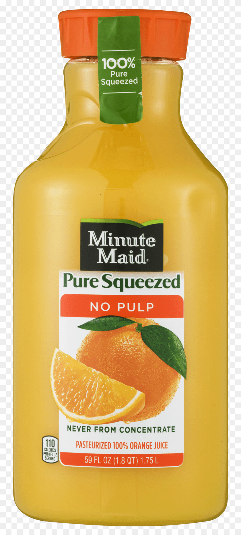 750x1801 Minute Maid Pure Squeezed No Pulp 100 Orange Juice Minute Maid Pure Squeezed Orange Juice No Pulp 52 Fl, Bottle, Plant, Juice HD PNG Download
