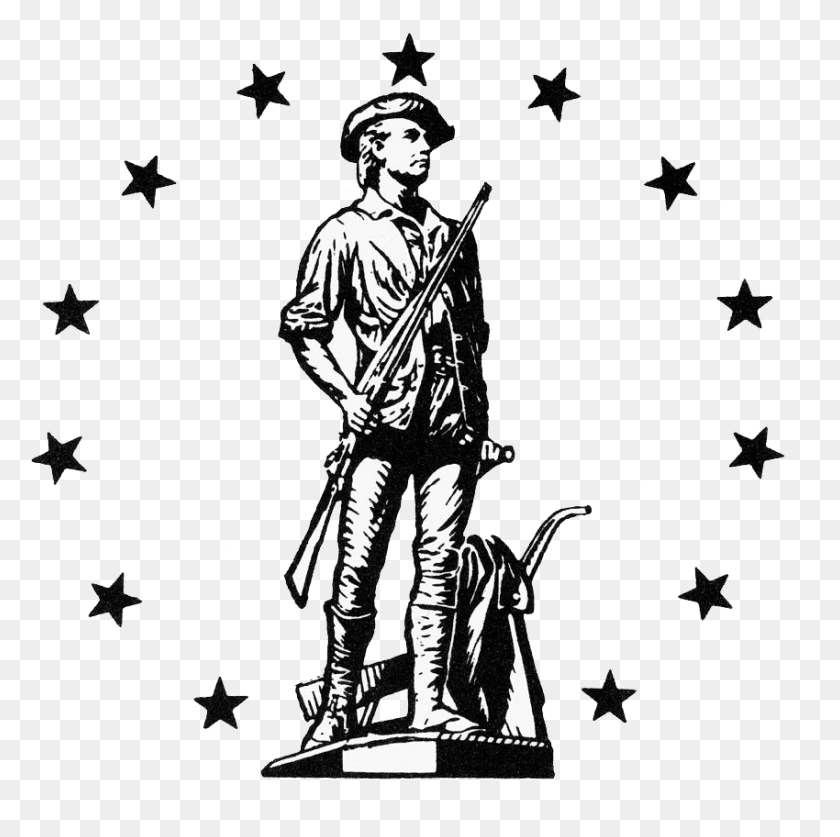 850x847 Minutemen Google Search Minuteman Black And White, Person, Human, Soldier HD PNG Download