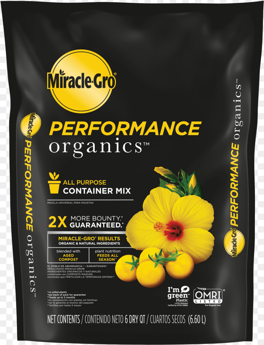 Miracle Gro Performance Organics Soil, Advertisement, Poster, Flower, Plant Transparent PNG