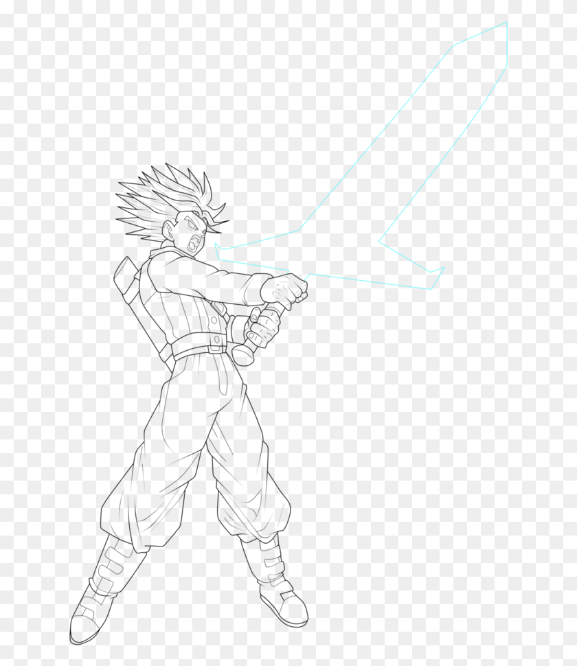 641x910 Mirai Super Saiyan Line Art, На Открытом Воздухе, Лук, Природа Hd Png Скачать