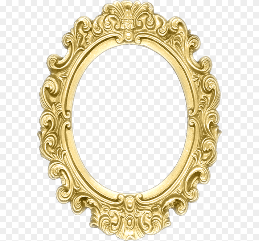 600x782 Mirror Printable Hand Gold Mirror Frame, Oval, Photography Clipart PNG