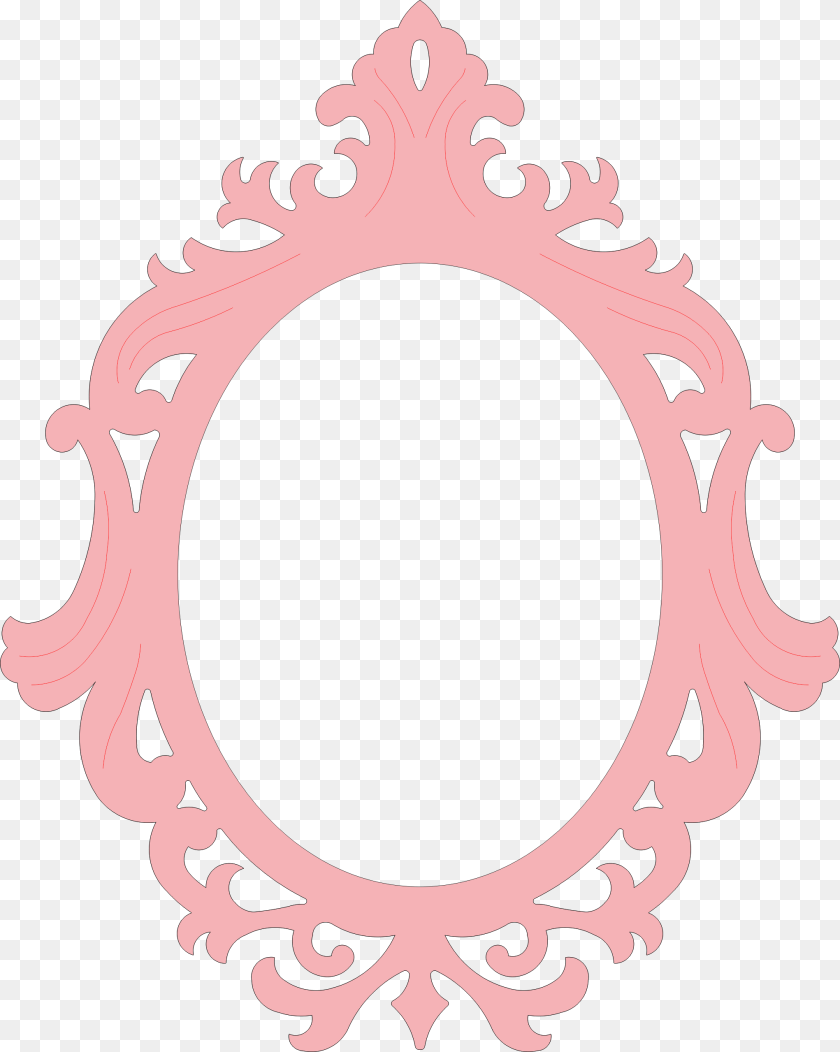 2042x2558 Mirror Frame Laser Cut Template Vector Laser Cut Frames Templates, Oval PNG