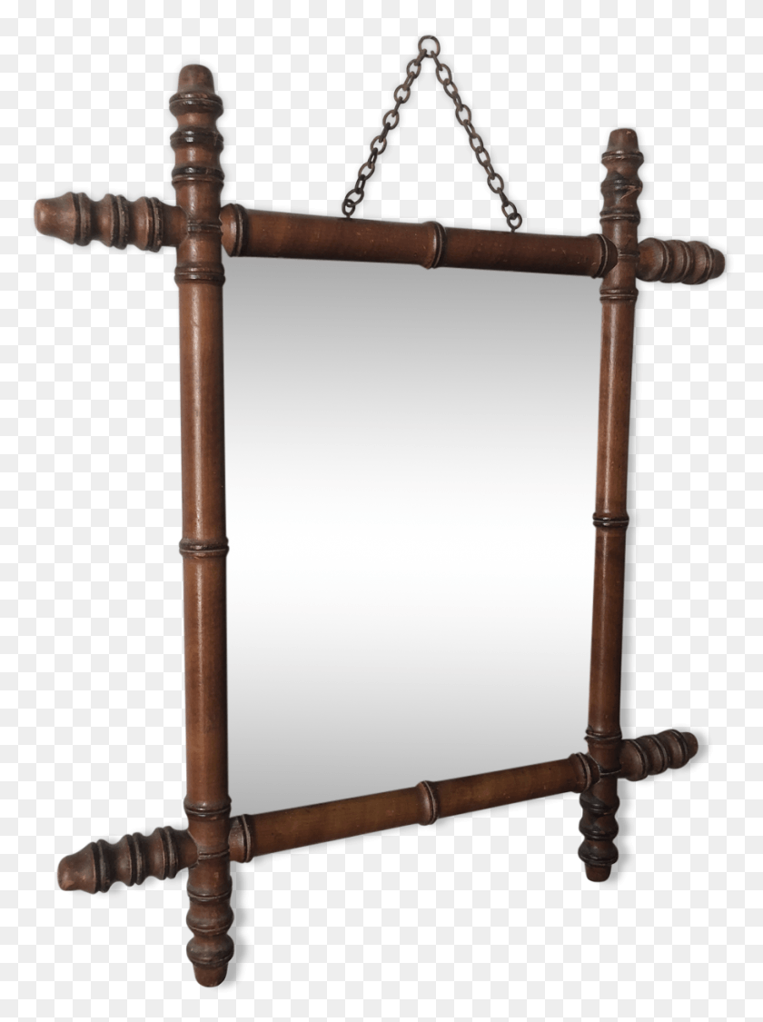909x1242 Mirror To Mercury With Bamboo Frame, Sink Faucet HD PNG Download