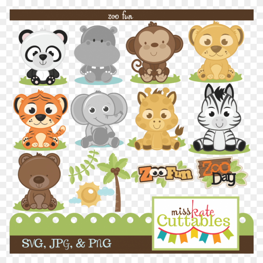 800x799 Miss Kate Cuttables Fun Bundle Svg Files Cute Baby Animals Svg, Advertisement, Poster, Text HD PNG Download