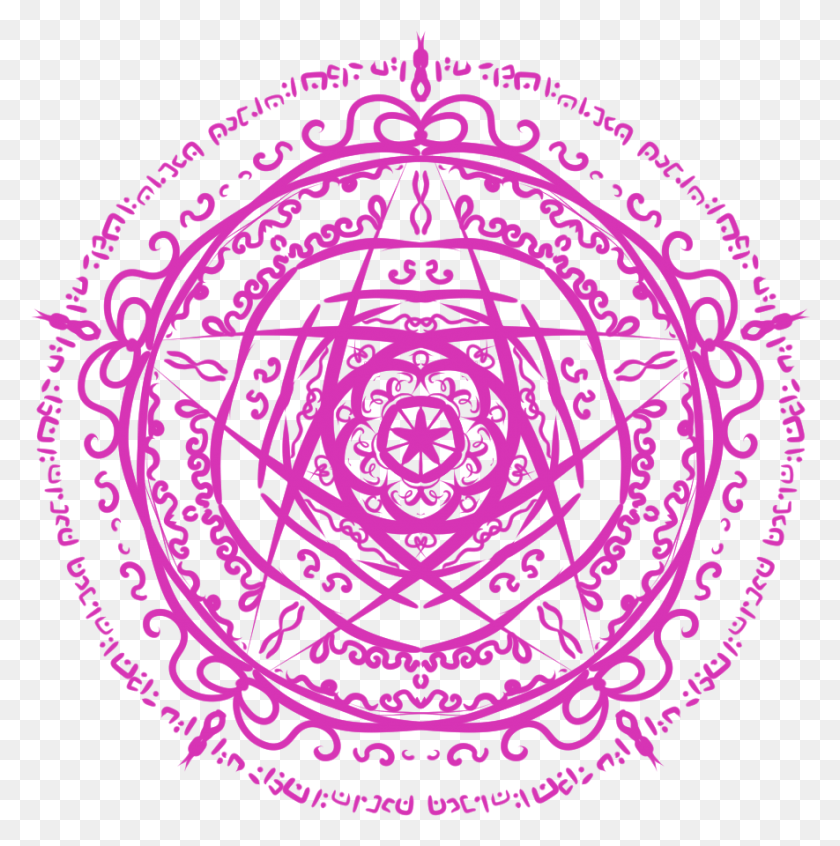 885x892 Miss Melancholy Magic Circles For Different Mage Types Pink Magic Circle, Clothing, Apparel, Rug HD PNG Download