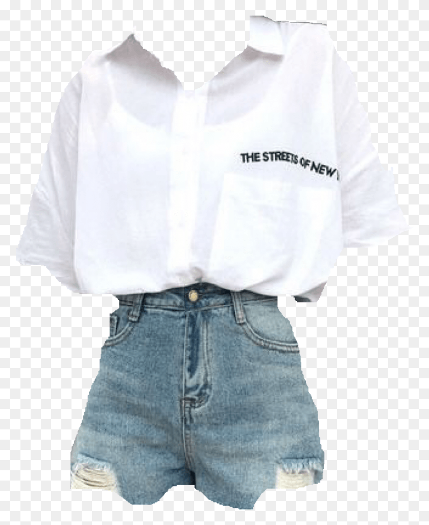 1343x1666 Miss You Teen Fashion White Shorts Mood Boards Blouse, Clothing, Apparel, Person HD PNG Download