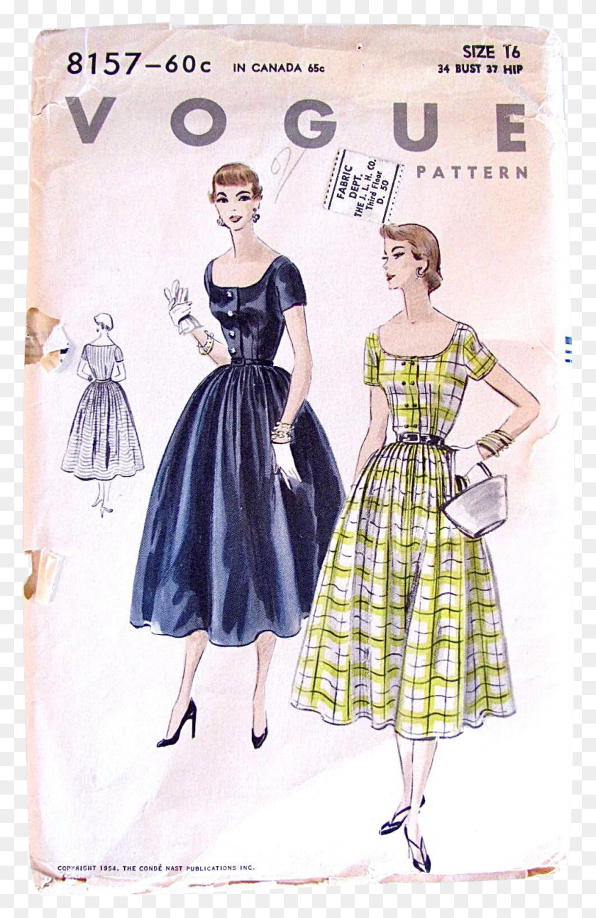 980x1551 Misses One Piece Dress Pattern Vogue 8157 Vintage Pattern, Clothing, Apparel, Female HD PNG Download