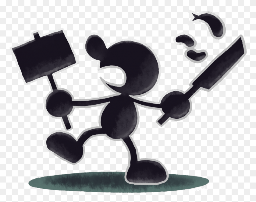 1023x793 Descargar Png Mister Game And Watch Super Smash Bros Mr Game And Watch, Símbolo, Cupido Hd Png