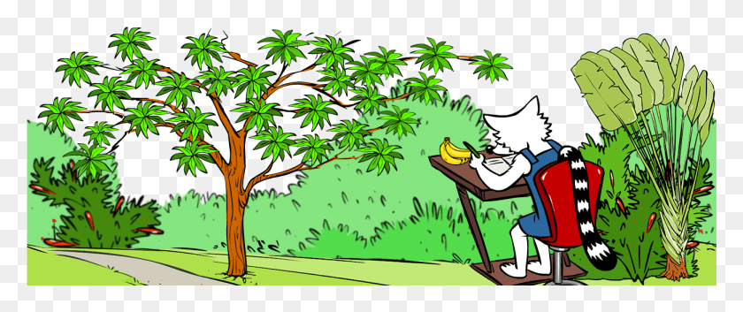 1301x490 Mister Lemur Cartoon, Leaf, Plant, Vegetation HD PNG Download