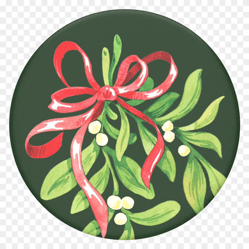 823x824 Mistletoe Popsockets Illustration, Plant, Floral Design, Pattern HD PNG Download